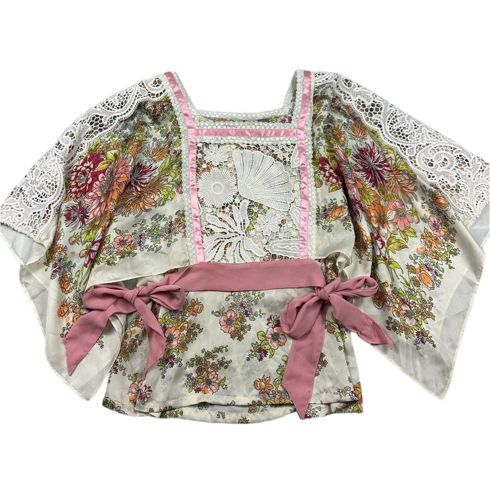 ANTHROPOLOGIE x TINY: Floral Lace Embellished Begonia Blouse -Size Small - Picture 6 of 14